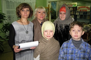 Перед театрализованным представлением по рассказу В.С.Маслова